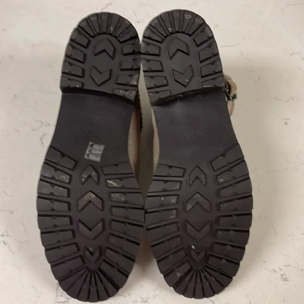 COACH Suede Leather 'GATES' MOTO STUDDED LOW BOOTS Size 8.5 Gray